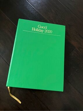 Gucci Green Holiday 2020 Notebook with Gold Accents